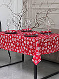 Скатертина новорічна водовідштовхувальна, високої якості (Туреччина)(Під замовлення або стандартний розмір), фото 5