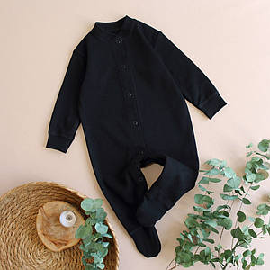 Чорний дитячий чоловічок інтерлок бавовна 68–80 розмір демісезон без начісу для немовляти