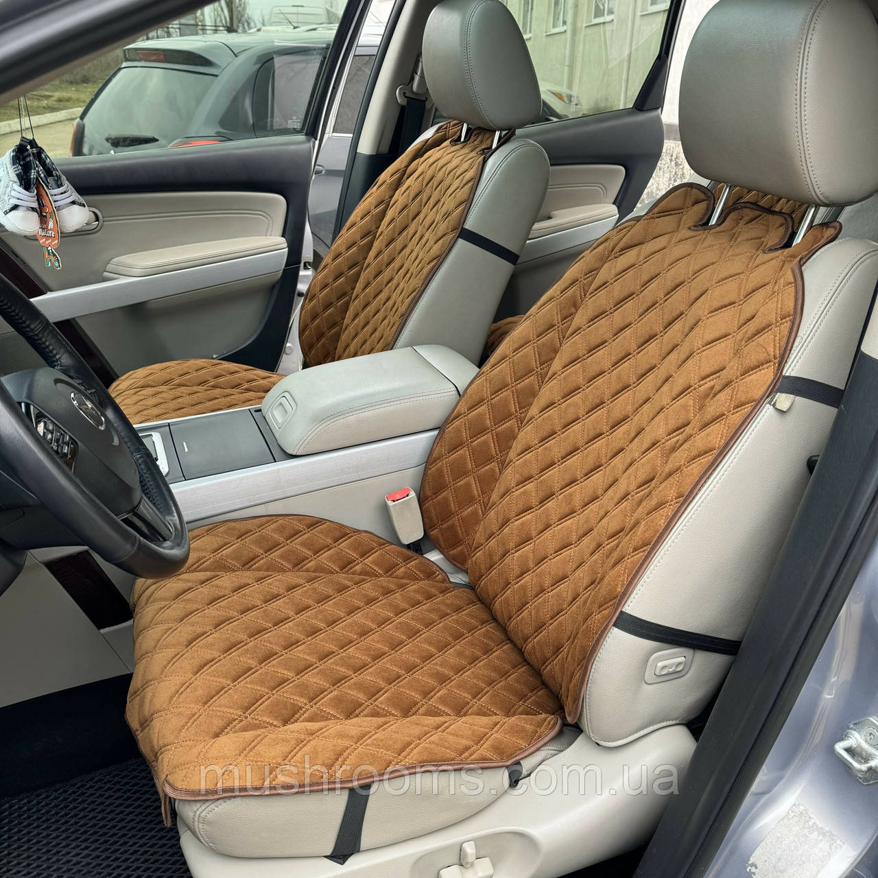 Накидки на сидіння авто Volkswagen Transporter T5 Алькантара Люкс (1 сид водія + подвійний пасаж) Коричнева, фото 1