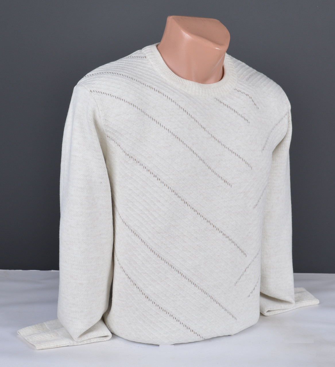 Чоловічий джемпер молочний | Чоловічий светр Туреччина 9361, фото 1