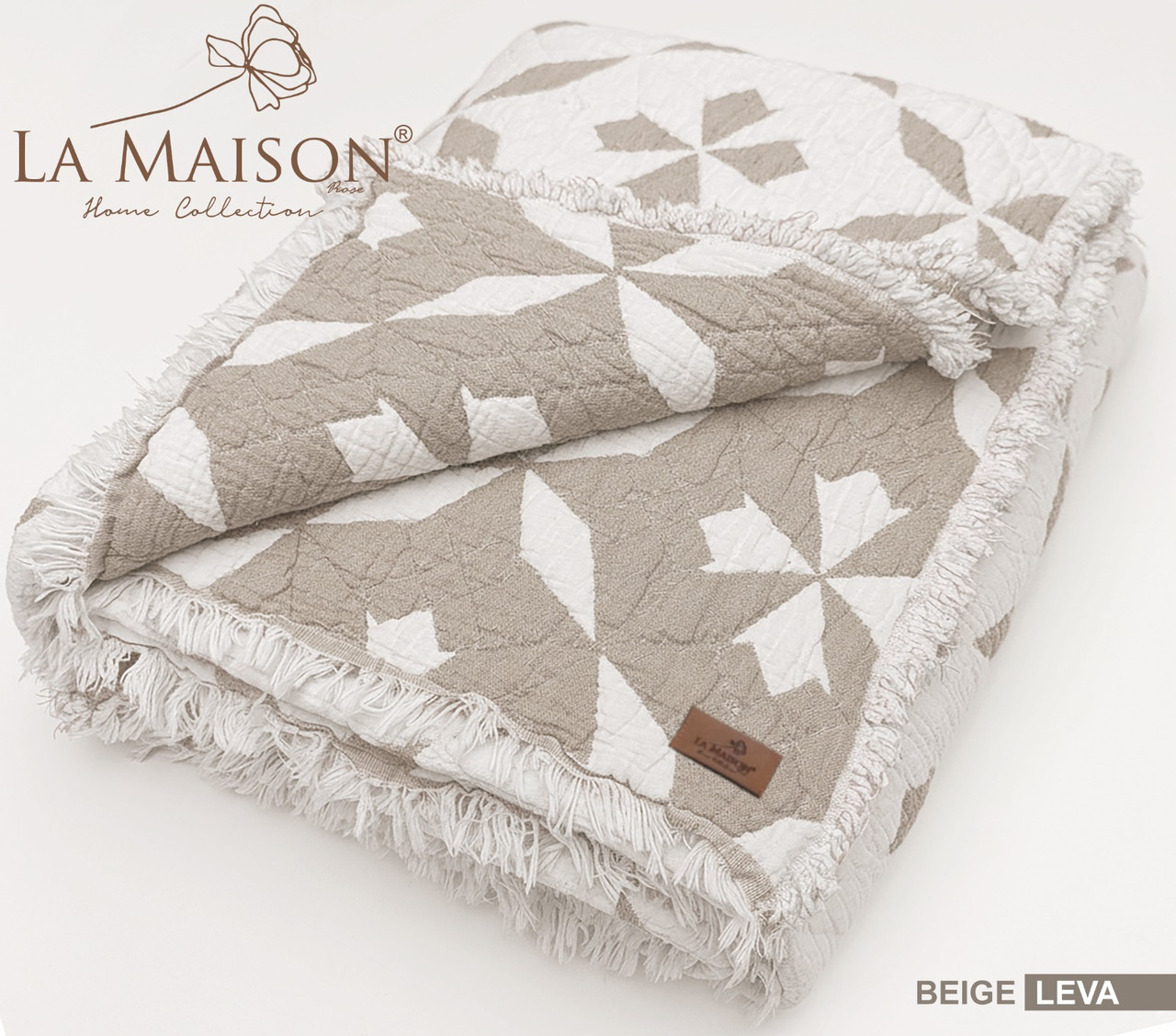 Муслінове покривало La Maison 220 х 240 см. Leva Beige, фото 1