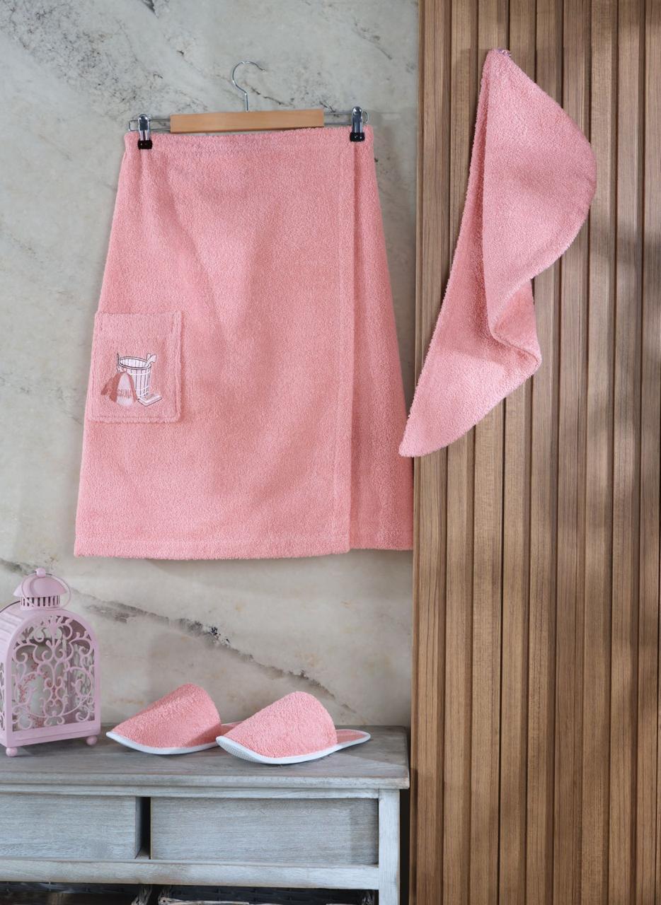 Набір жіночий Amore для сауни, універсальний, рожевий, фото 1
