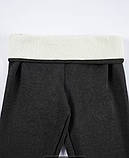 Легінси теплі, жіночі на флісі. Широкий пояс. Темно-сірі L 48-50 р, фото 9