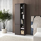 Стелаж для книг із закритими та відкритими полицями з ДСП Книжкова шафа з 2 дверцятами на 12 відділень 70 см завширшки, фото 3