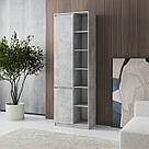 Стелаж для книг із закритими та відкритими полицями з ДСП Книжкова шафа з 2 дверцятами на 12 відділень 70 см завширшки, фото 5