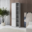 Стелаж для книг із закритими та відкритими полицями з ДСП Книжкова шафа з 2 дверцятами на 12 відділень 70 см завширшки, фото 8