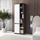 Стелаж для книг із закритими та відкритими полицями з ДСП Книжкова шафа з 2 дверцятами на 12 відділень 70 см завширшки, фото 9