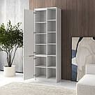 Стелаж для книг із закритими та відкритими полицями з ДСП Книжкова шафа з 2 дверцятами на 12 відділень 70 см завширшки, фото 2