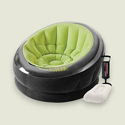 Крісло надувне Intex (112×109×69 см), комплект із насосом