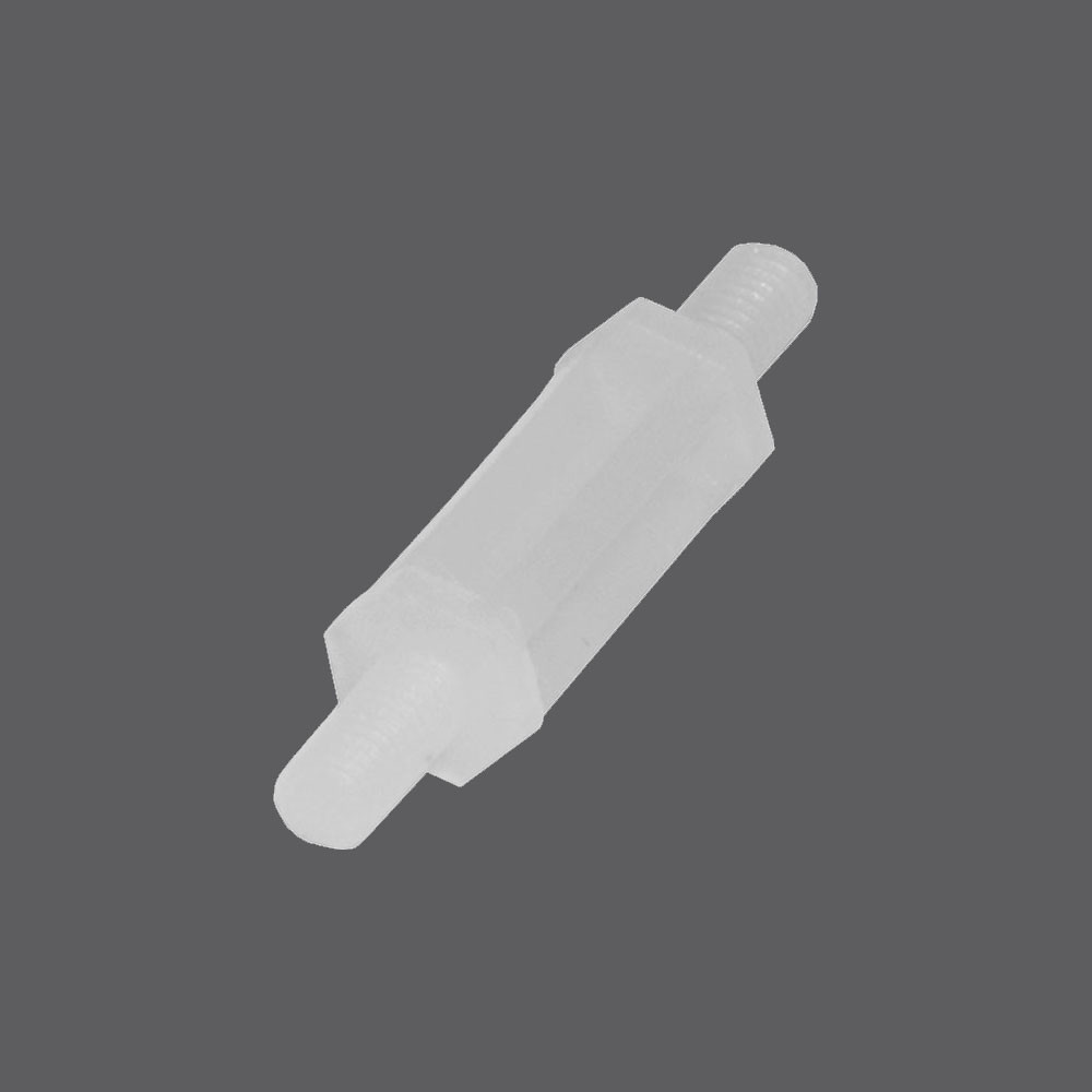 Стійка пластикова гвинт/гвинт М3х15+(2х6) (MM), біла, фото 1