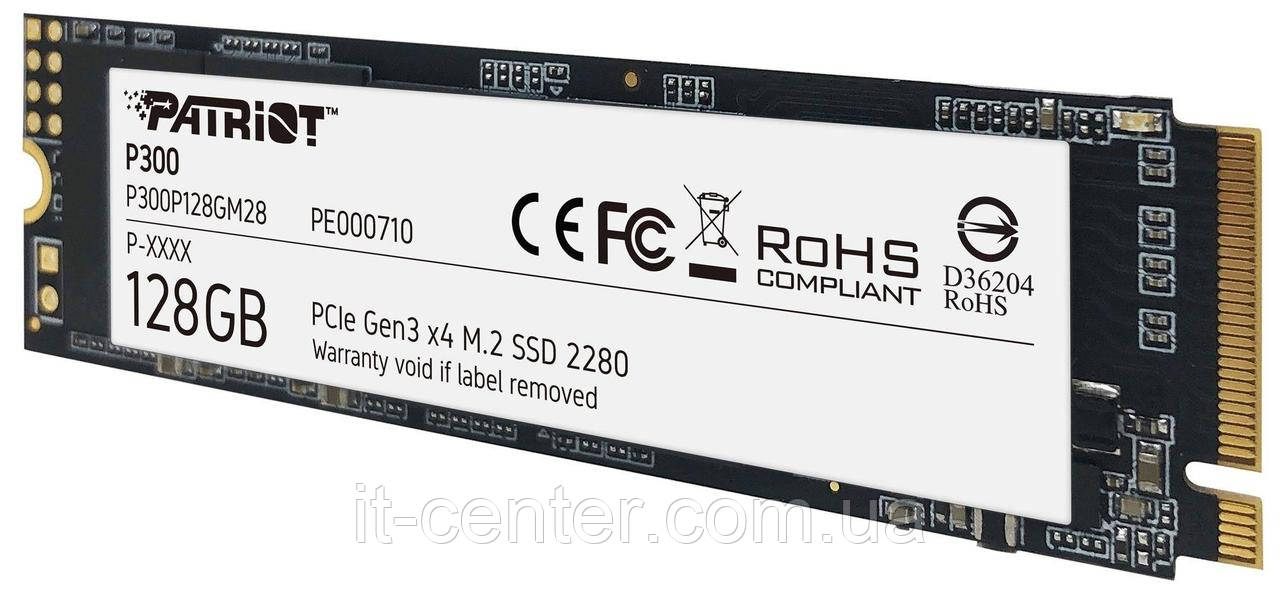 Накопичувач SSD 128GB Patriot P300 M.2 2280 PCIe 3.0 x4 NVMe TLC (P300P128GM28)
