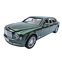 Машинка матал Bentley Mulsanne зелена Бентлі Мульсан лімузин 1:24 звук світло 20*5,5*5см (RS-52405), фото 3