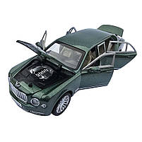 Машинка матал Bentley Mulsanne зелена Бентлі Мульсан лімузин 1:24 звук світло 20*5,5*5см (RS-52405), фото 5