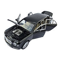 Машинка матал Bentley Mulsanne чорна Бентлі Мульсан лімузин 1:24 звук світло 20*5,5*5см (RS-52405), фото 6
