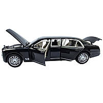 Машинка матал Bentley Mulsanne чорна Бентлі Мульсан лімузин 1:24 звук світло 20*5,5*5см (RS-52405), фото 9