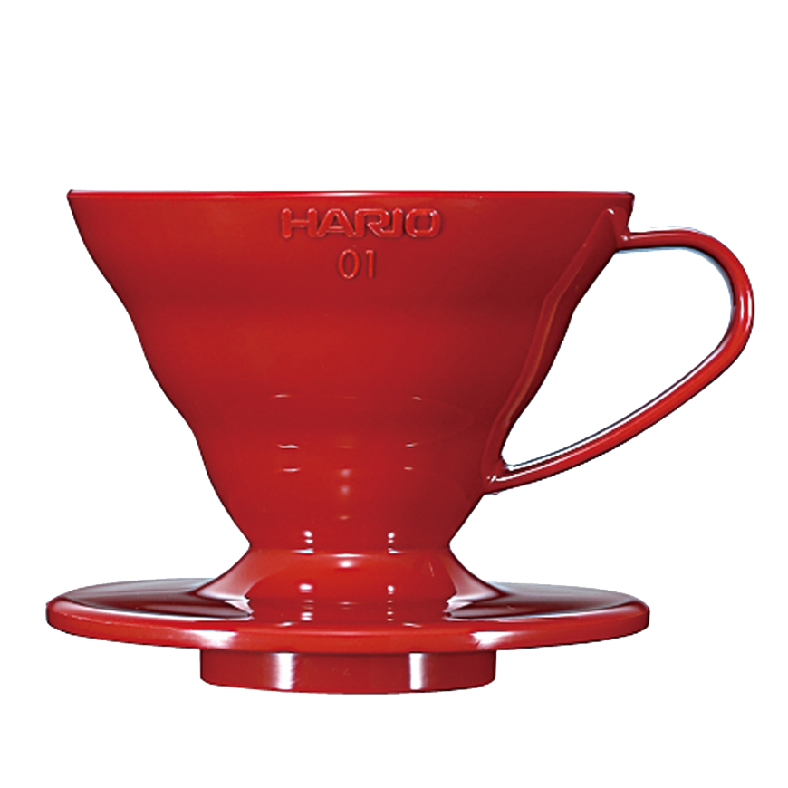 Пуровер Hario V60 01 червоний керамічний для заварювання кави на 1-2 чашки, фото 1