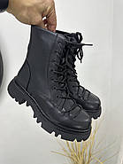 Черевики жіночі MyClassic W113-T1ZM зимові на шнурівці чорні 36, фото 6
