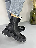 Черевики жіночі Kamani W128-T1ZM зимові на шнурівці чорні 36, фото 6