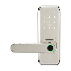 Замок біометричний автономний Trinix TRL-5406BTF Silver L/R з Bluetooth, зчитувачем відбитків пальців і карт Mifare (65-00089)