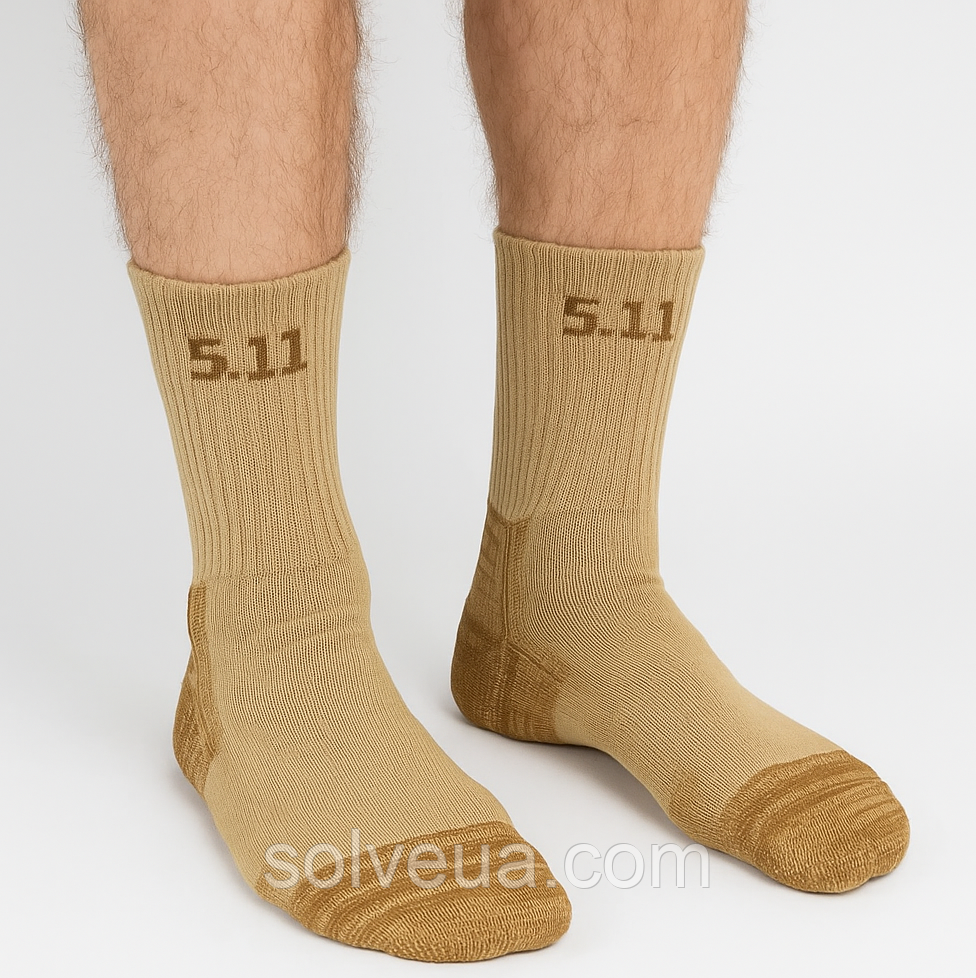 Термошкарпетки 5.11 Level 2 -6” із вставками coyote KT6010713 - універсальний розмір-40-46 solve, фото 1