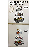 Трирівнева кошик-Тележка на коліщатках (Multi-function mobile cart 3-layer) iC227