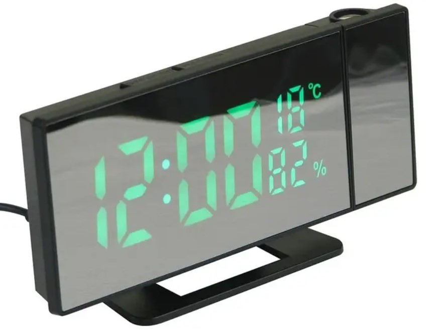 Годинник настільний VST 896S-4 9091 із зеленим підсвічуванням, чорний, фото 1