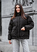 Жіноча Зимова Куртка Стаф Чорна Базова Staff Prix Black Shopingo