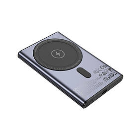 Зовнішній акумулятор HOCO Q32 Bird PD20W wireless magnetic power bank(5000mAh) Metal Gray