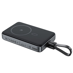 Зовнішній акумулятор ACEFAST M10-10000 PD30W magnetic wireless charging power bank with cable Black