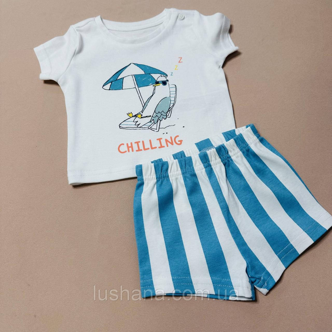 Футболка + шорти Primark на хлопчика / комплект / качур / р.62 / 0-3 місяці, фото 1