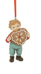 Ялинкова прикраса Хлопчик із пряником 10 см