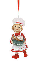 Ялинкова прикраса Дівчинка з кошиком пряників 9.5 см
