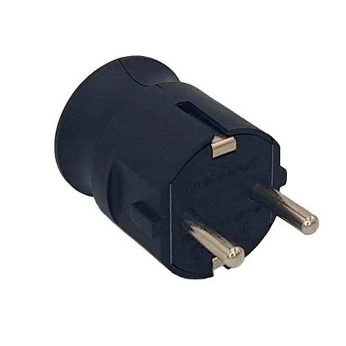 Електровилка пряма із заземленням штепсельна чорна Neomax NX1101, фото 1