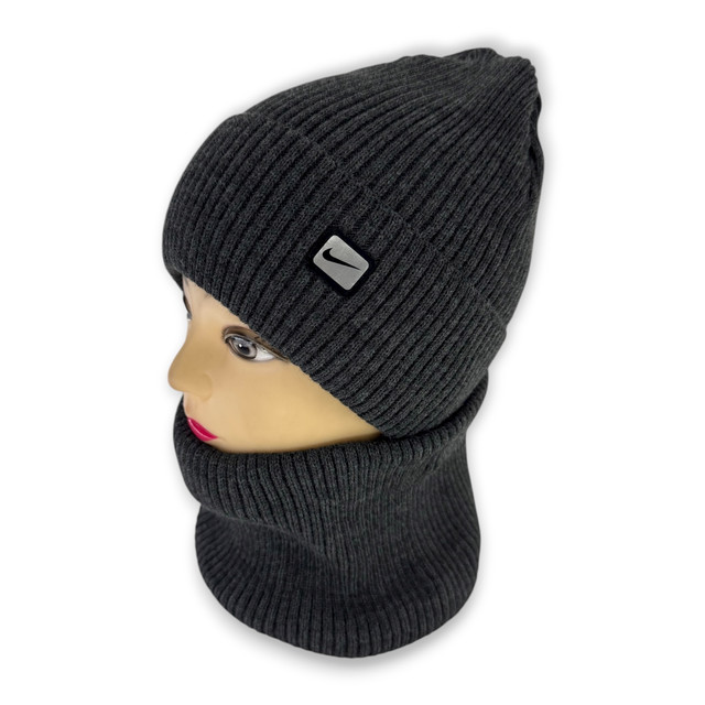 Детский комплект - шапка и шарф (хомут) для мальчика