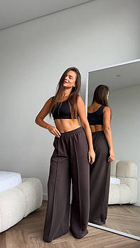 Штани палаццо 42–48 шоколад