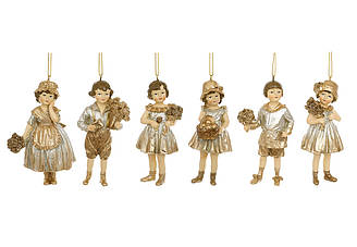 Набір ялинкових прикрас Дітки у золотому вбранні 11 см