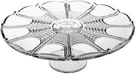 Тортівниця скляна на ніжці кругла Bohemia Orion 31 см прозора 69003/99001/310