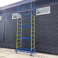 Вышка тура строительная передвижная 1.7 х 0.8 м риштовка на колесах 3+1