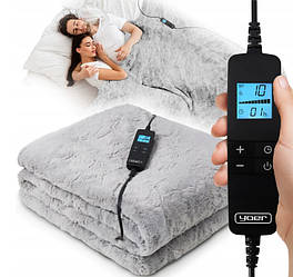 Електроковдра електроплед Yoer Berro EB01G Grey ковдра з підігрівом 160 Вт 160x180 см Сіра
