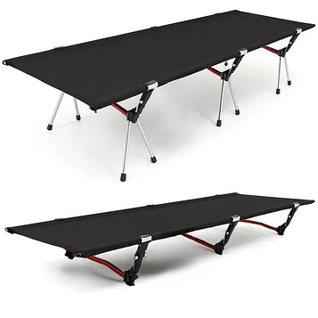 Туристична похідна розкладачка алюмінієва розкладна Solve KT7000202 Black PeremogaUA