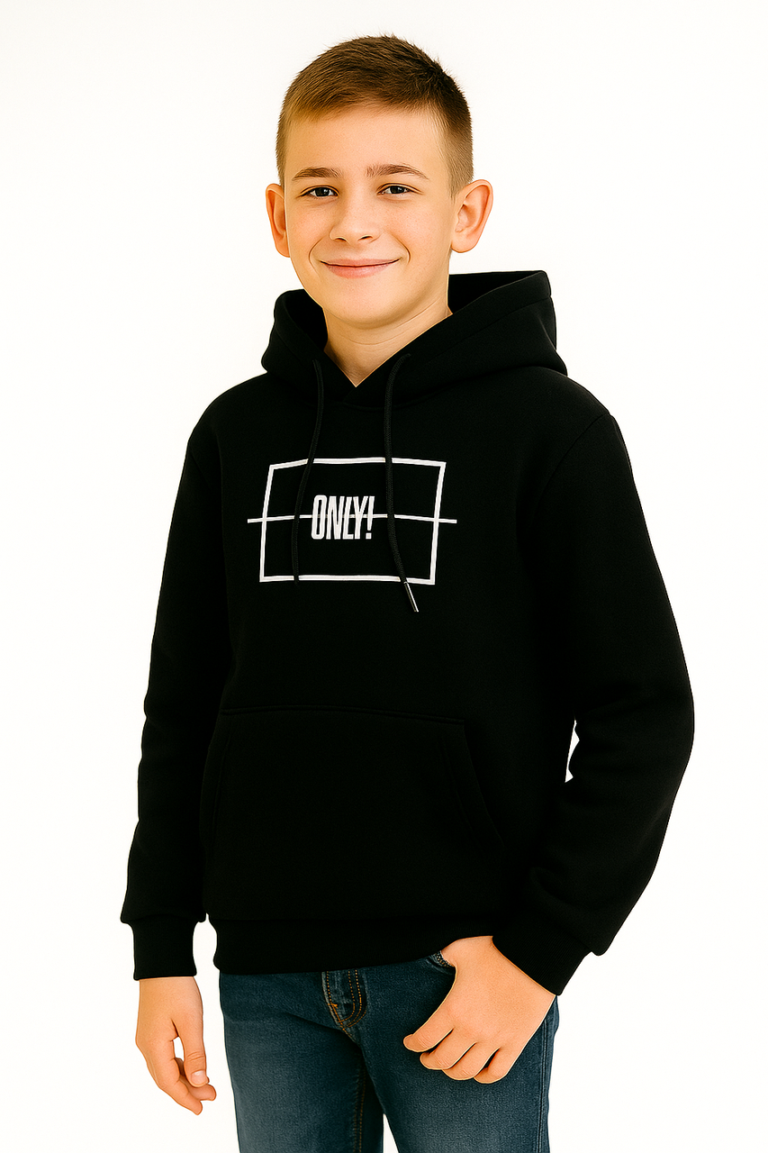 Худі дитяче для хлопчика 9-12 років чорне (5008-08), фото 1