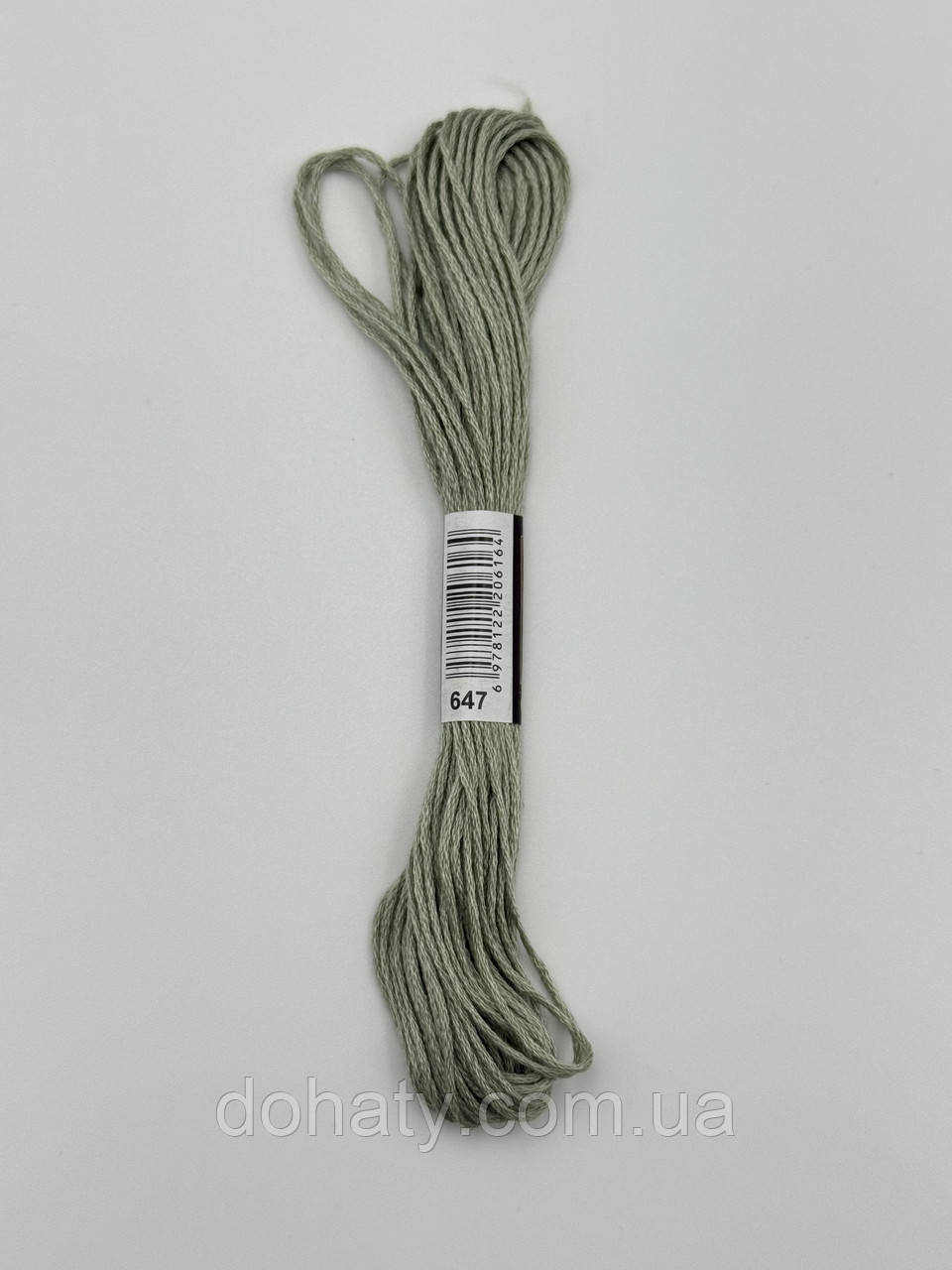 Нитки муліне 647 Бобровий сірий середній - сірий-зеленувато-коричневий для вишивання, фото 1