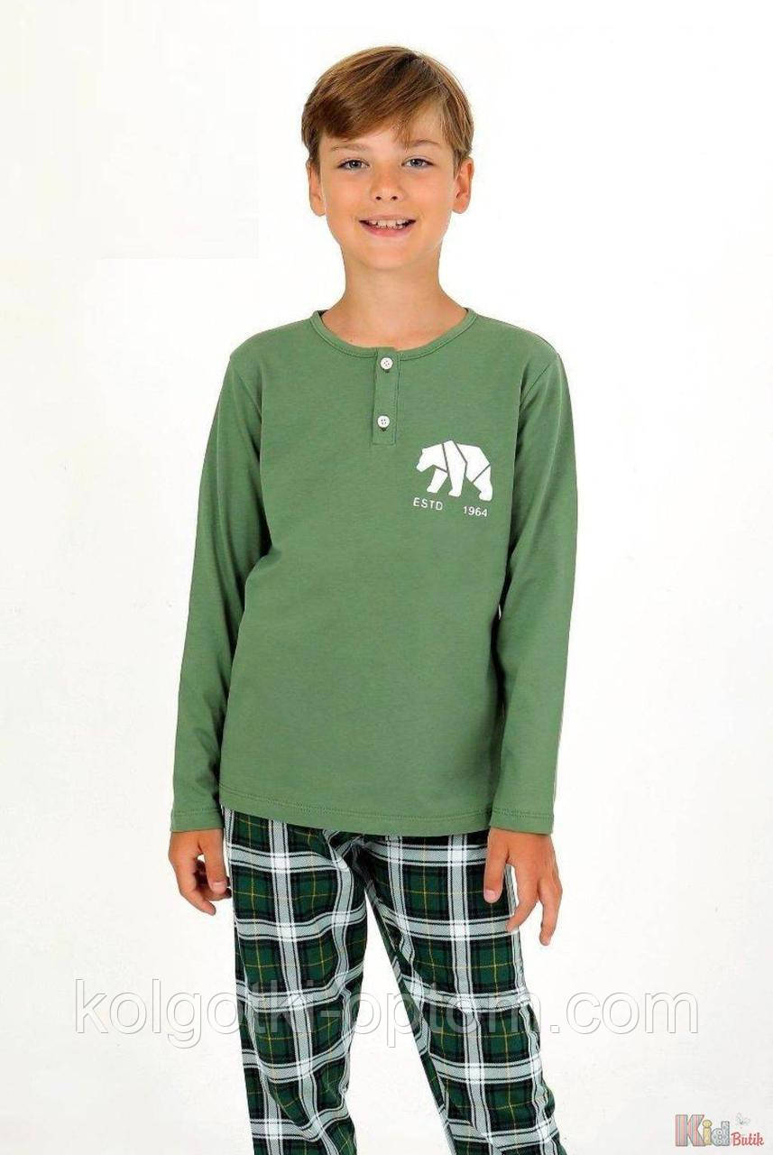 ОПТОМ Упаковка (110-116-122-128) Піжама зелена для хлопчика Bear Everest Vitmo 1111000066183, фото 1