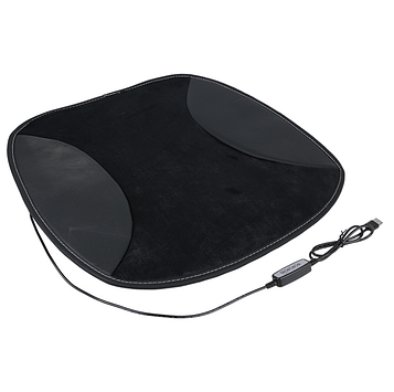 Подушка з підігрівом USB / Зимова подушка для сидіння з електропідігрівом 12V / Електроподушка для машини Чорна