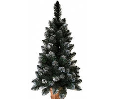 Ялинка 0.7 м ПВХ зелена засніжена у горщику із лози штучна