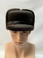 Чоловіча зимова шапка з хутра нерпи "Конфедератка" Шоколад