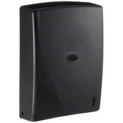Настінний диспенсер-тримач для паперових Z- рушників чорний пластиковий