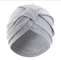 Жіночий еластичний тюрбан з вафельною текстурою і дихаючою тканиною (універсальний головний убір)