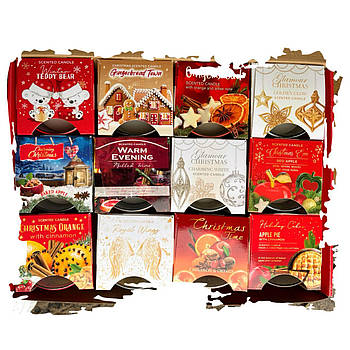 Свічки ароматизовані у склянці BARTEK Різдвяний мікс 12 шт