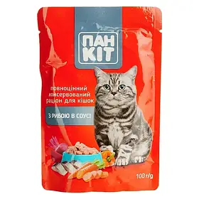 Пан-Кот (пауч) Консерви для кішок з рибою в соусі 100 г